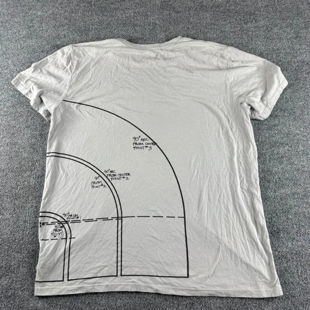 The North Face Mens XL Gray Graphic T-Shirt Short Sleeve Geometric Arc Logo Tee